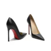 High Heels Women's Thin Heels 2024 New Sheepskin Sexy Professional Style Red Sole Shoes 12cm Pointed Single Shoes - Image 5