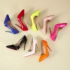 Temperament 12cm Super High Thin Heels Shoes Women Pumps Pointed Toe Colorful Patent Leather Stiletto Wedding Shoe Size 45 - Image 2