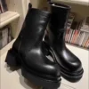 Designer Catwalk Exclusive Thick Sole Genuine Leather High Top Platform Boots Bulldozer Thick Soled Men Tank Boots Plus Size 45 - Image 4