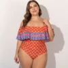 Hot Sale 5XL Plus Size Off Shoulder One Piece Swimsuit Beachwear Bikini For Women Wholesale China - Image 4