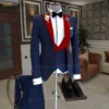 Black Men Suit Slim Fit Fashion Red Velvet Lapel Blazer Vest Pants 3 Piece Tailor-made Homecoming Business Wedding Mens Tuxedos - Image 5