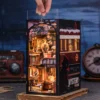 CUTEBEE Wooden Book Nook Kit DIY Dollhouse Bookshelf Miniature House Booknook with Dustproof Cover Gifts Agency Train Mystery - Image 4