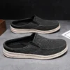 Summer Mens Casual Shoes Slip on Half Shoes New Arrival Canvas Shoes Breathable Muller Footwear Comfy Flats Handmade Lazy Shoes - Image 5