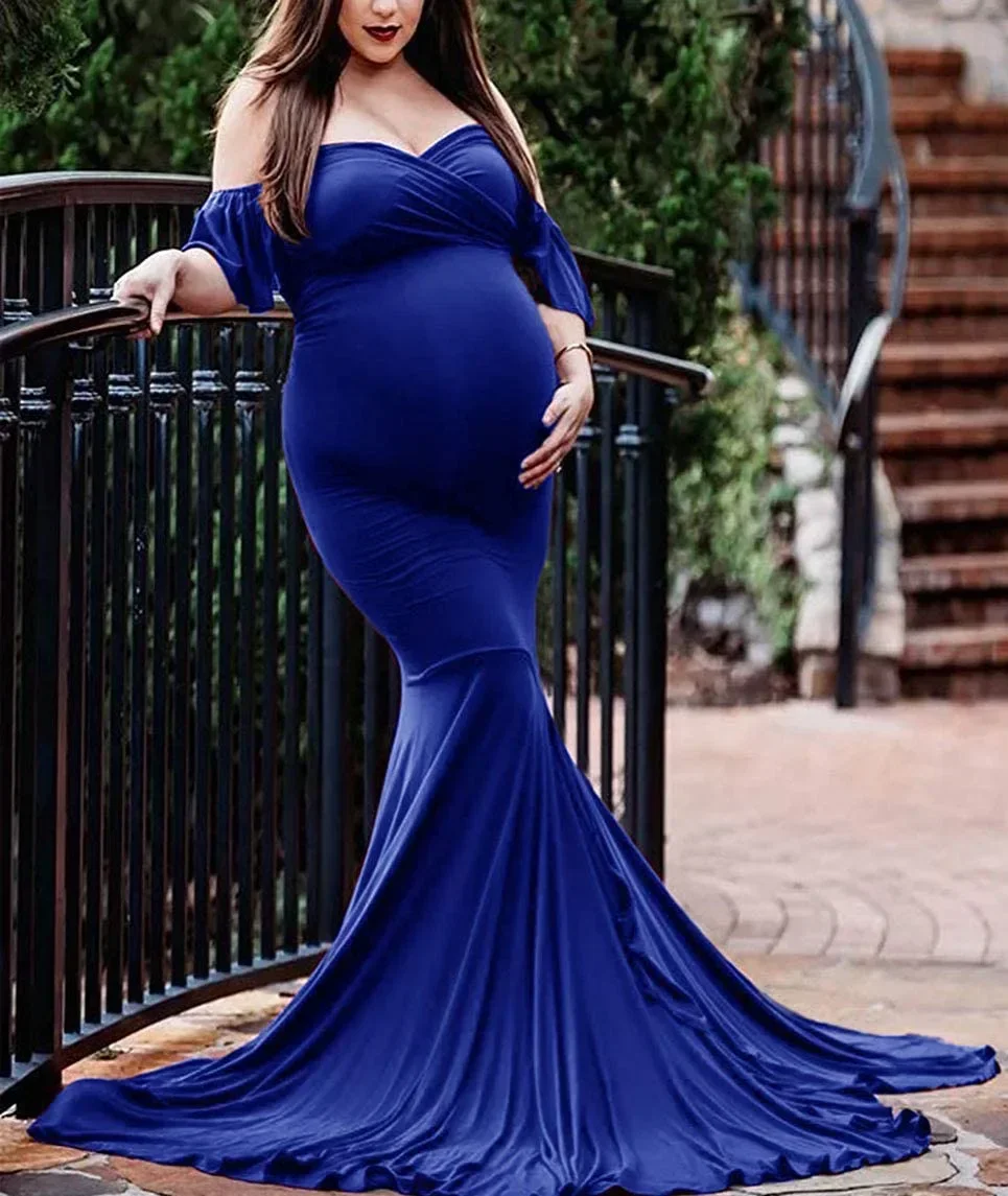 Maxi Maternity Gown For Photo Shoots Cute Sexy Maternity Dresses Photography Props 2022 Women Pregnancy Dress Plus Size