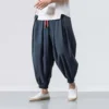 2024 New Oversize Men Loose Harem Pants Autumn Chinese Linen Overweight Sweatpants High Quality Casual Brand Trousers Male - Image 5