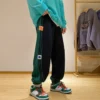 Men'S Sweatpants Straight Contrast Color Casual Striped Cotton Loose Trousers Hip-Hop Fashion Stretch Mens Clothes Winter Pants - Image 6