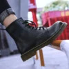 Size 47 Classic Martin Boots for Men High Quality Genuine Leather Ankle Boots Designer Boots Men Women High Top Motorcycle Shoes - Image 3