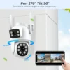 ZRHUNTER 8MP 4K PTZ IP Camera Dual-Lens Human Detect CCTV Security Camera Night Vision Outdoor Wifi Surveillance Camera ICsee - Image 3