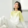 VIMLY Loose Gradient Sweatshirts for Women 2023 Autumn Fashion Casual Round Neck Pullovers Long Sleeve Tops Female Clothes