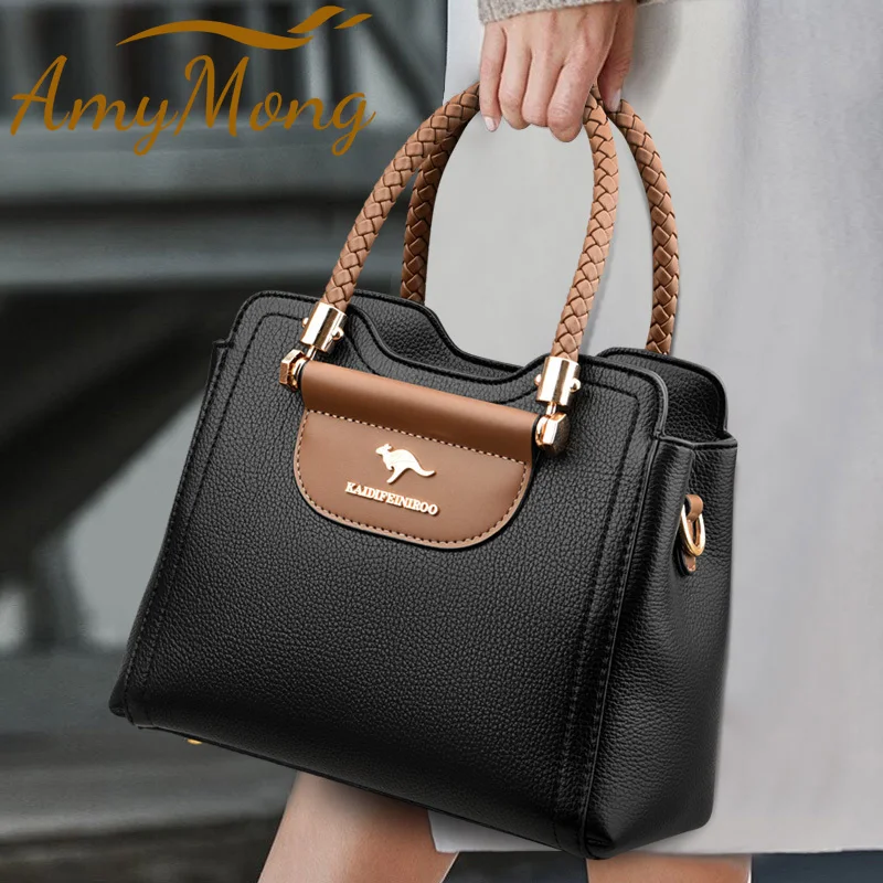 Women Cowhide Genuine Leather Handbags Luxury Designer Shoulder Crossbody Sac Lady 2022 New Small Shopping Tote Mochilas Bolsa