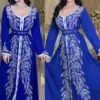 India Turkey Muslim Abaya Dresses Women Wedding Evening Party Dress Elegant Kaftan Robe Diamond Belt Abaya Morocco Caftan