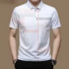 Men's Polo Shirt Business Casual Summer Short Sleeves Tops Pattern Print Button T Shirt Loose Clothes Fashion Polo T Shirt - Image 4