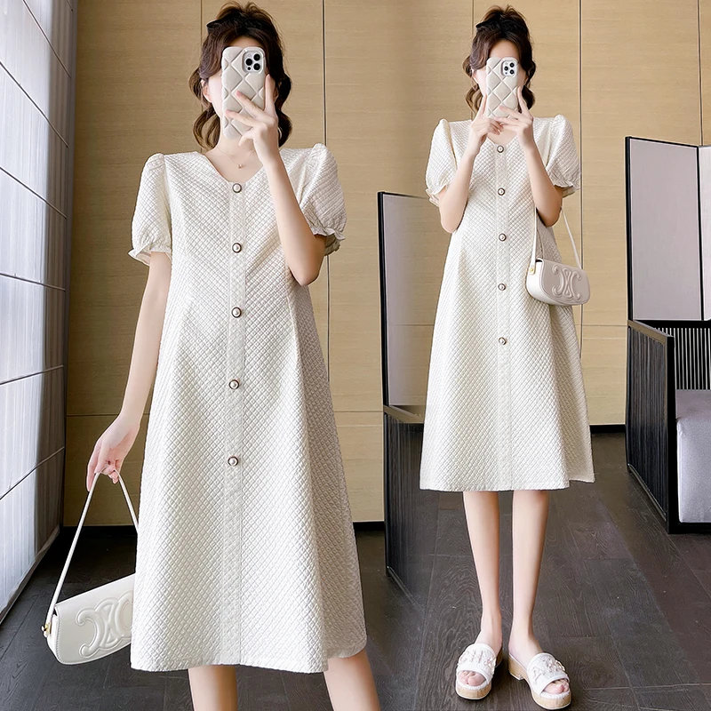 A42541# Dress Pregnant Plus Size Short Sleeve Dress For Women Elegant Summer Maternity Dress For Pregnant Women