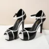 Summer Hollow Buckle Women's Shoes European American Fight Color Fish Mouth Fine With High Heels Fashion Classic Banquet Female - Image 6
