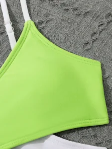4 Pieces Bikini Top & Skirt 2023 Girls Swimsuit Kids High Waist Swimwear Children Bathers Bathing Swimming Swim Suit Beachwear - Image 6