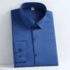 New Spring and Autumn Social Dress Ice Silk Long Sleeve Men's Shirt Business No Iron Casual Fit Pure White High Quality - Image 5