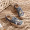 Careaymade-Hot Flats Women Shoes Embroider Retro Lace-up Round Toe Cotton Linen New Handmade Concise Comfortable Ladies Shoes - Image 3