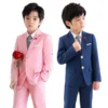 Flower Boys Pink Ceremony Party Suit Kids Formal Jakcet Pants 2PS Tuxedo Wedding Dress Children Birhtday Photograph Costume - Image 2