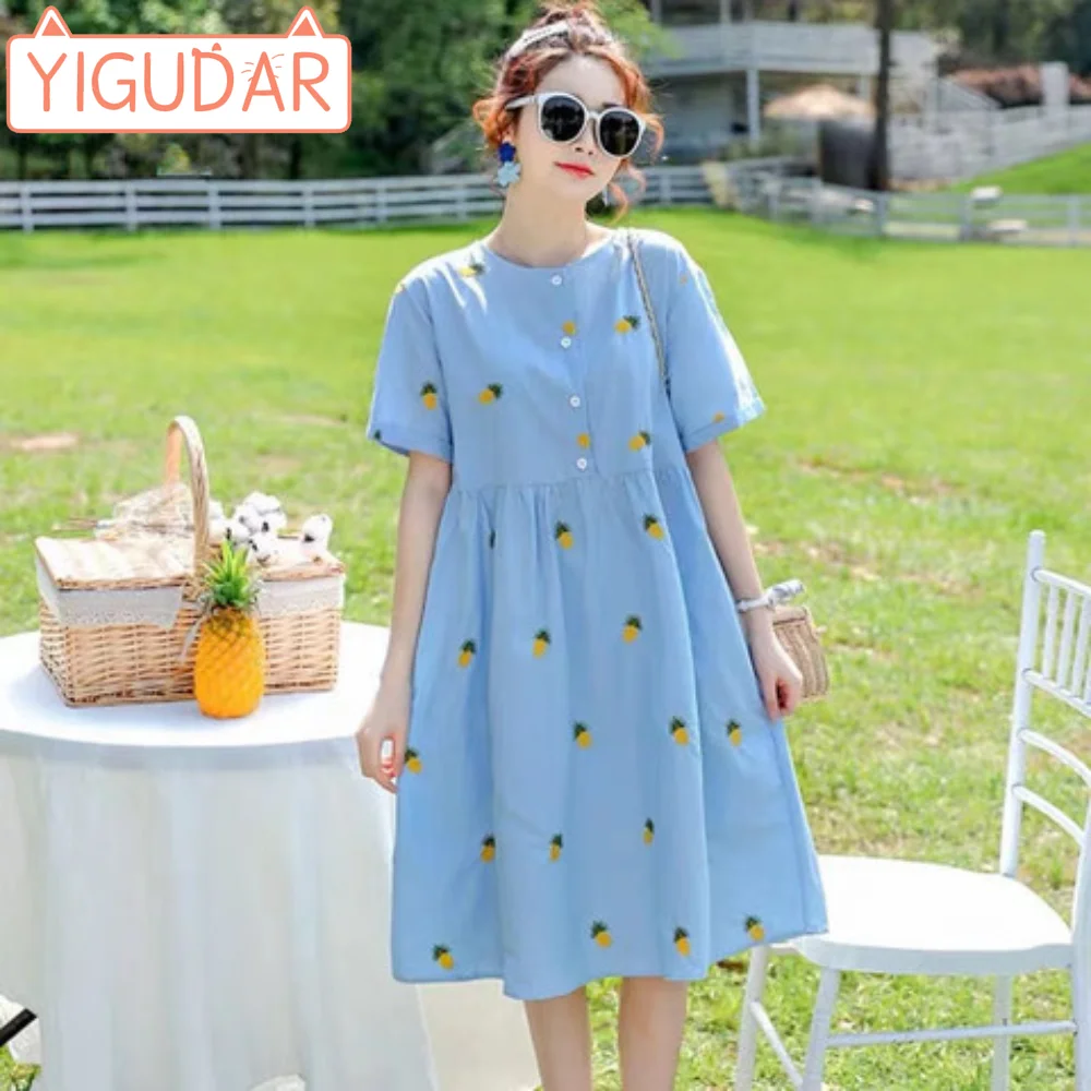 2024 Summer Maternity Dress Pregnancy photoshoot dress Short sleeve Korean Fashion Pregnant Women's Clothes Skinny vestidos