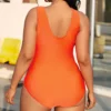 Plus Size Bathing Suit Women 2022 Korean Fashion High Cut One Piece Swimsuit Solid Hole High Waist Sexy Swimwear - Image 3