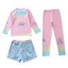 HappyFlute New Kids Swimsuit Cute Printed Girls Swimwear 3Piece With Long Sleeve Sun Protection Children Summer Beach Cloth - Image 5