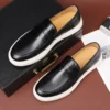 New Black Sneakers Men Vulcanize Shoes Brown Slip-On Size 38-46 Zapatos De Hombre Men Shoes - Image 6