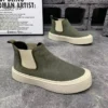 High Top Sneaker Men Designer Winter Plush Warm Snow Boots Fashion Casual Leather/Corduroy Height Increased Platform Board Shoes - Image 5
