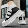 2024 Trendy Men's Fashion Ankle Boots Designer Casual Leather Sneakers Men High Top Chunky Shoes Comfortable Platform Boots Men - Image 4