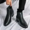 Genuine Leather Spring Designer Luxury Brand Dress Office Shoes for Men Chelsea Casual Boots Retro Couple Ankle Boot Footwear - Image 5