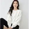 VIMLY Women's Pullover Sweatshirt 2023 Autumn O-neck Loose Lazy Style Korean Fashion Casual Long Sleeve Top Female Clothes M3253