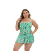 Plus Size Swimsuit Women 2023 New Fashion Floral Print High Waist Two Pieces Bikini Set Beach Swimwear Tankini - Image 4