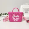 Kawaii Barbie Coin Purse Pink Heart Shape Silicone Wallet Bags Accessories Shoulder Strap Kids Girls Toys for Children Gift - Image 6