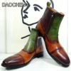 LUXURY MEN'S BOOTS MIXED COLORS CHELSEA BOOTS BUCKE STRAP CASUAL MENS DRESS BOOTS SHOES WEDDING OFFICE LEATHER BOOTS MEN - Image 2