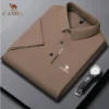 New Summer Embroidered CAMEL Silk Polo Shirt, High End Men's Fashion, Casual, Smooth, Comfortable and Breathable T-shirt Top - Image 4