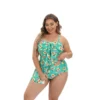 Plus Size Swimsuit Women 2023 New Fashion Floral Print High Waist Two Pieces Bikini Set Beach Swimwear Tankini - Image 2