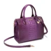 Crocodile Embossed Boston Handbag Classic Style Crossbody Bag Women's Leather Satchel Purse Shopping travel bag - Image 4