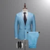 Spring and Autumn Season Men's Groom Casual Business Suit Set Two Piece Korean Version Slim Fit - Image 3