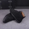 men casual cow suede leather boots lace-up flats rivets shoes brand designer rhinestone ankle boot rock hip hop stylish footwear - Image 4