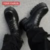Original design increases height by 7CM Dark Martin boots for men personality leather boots thick soled high top dad shoes - Image 4