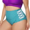 Plus Size Two Pieces Bathing Suit 2022 Contrast Color High Waist Beachwear Women's Suit Big Size Separate Swimsuit Bikinis Suit - Image 4
