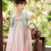 Hanfu Girls' Chest Dress Ancient Costume Short Sleeve Summer Thin Children's Dress Tang Suit