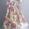 Oversized Floral Dress Summer Woman Loose Casual Korea Ladies Womens Dresses Cotton Big Size Beach Women New Print Dress 2023