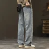 2024New Elastic loose straight jeans men's wide legged denim pants casual trousers Korean style Sportswear clothing jeans pants - Image 4