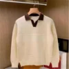 Spring Autumn Knitting Polo Shirt Men Turn-down Collar Solid Stripe Slim Fits Tops Ice Silk High Quality Pullover Tee Shirts - Image 3