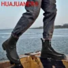 Italian Brand Designer Mens Luxury Cowboy Boots Natural Leather Platform Winter Shoes Black Ankle Boot Short Plush Botas Male - Image 6