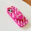 Fashion Barbie Love Bracket Function Phone Case For iPhone 15 14 13 12 11 Pro Max Finger Ring Holder Soft Silicone Coque Fundas - Image 4
