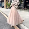 High School Student Older Kid Elegant Tulle Skirt Summer Big Swing Women Girl Cute Pink Black Gray Long Tutu Long Puff Skirts - Image 2