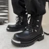 New Original Style Men's Platform Boots Fashion Height Increasing Leather Boots Men Designer Derby Shoes Street Men Chunky Boots - Image 2