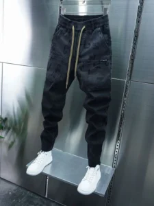 Black Cargo Jeans Skinny Harem Pants Outdoor Slimline Jogger Sweatpants Letter Printing High Quality Streetwear Brand Clothing - Image 5
