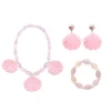Hot Movie Barbie Costume Pink Shell Earrings Bracelet Necklace Set for Women Halloween Party Children Girls Jewelry Cosplay - Image 2